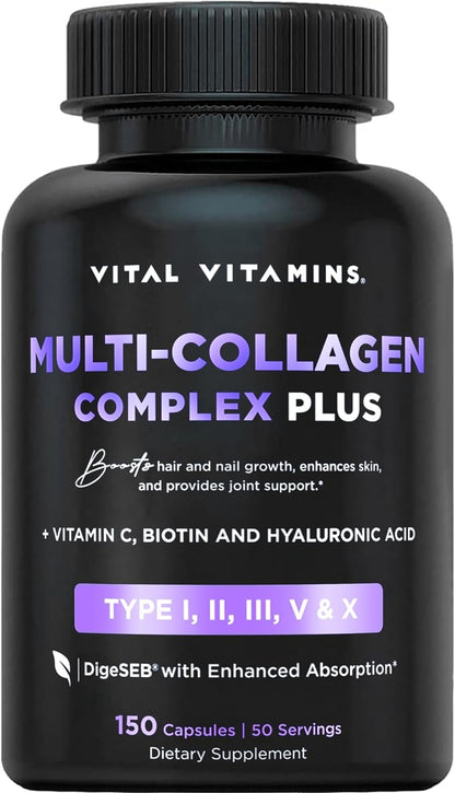 Vital Vitamin Multi Collagen Plus - Biotin, Hyaluronic Acid, Vitamin C