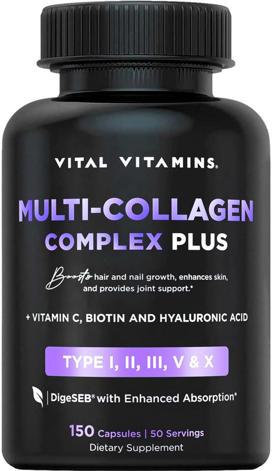 Vital Vitamin Multi Collagen Plus - Biotin, Hyaluronic Acid, Vitamin C